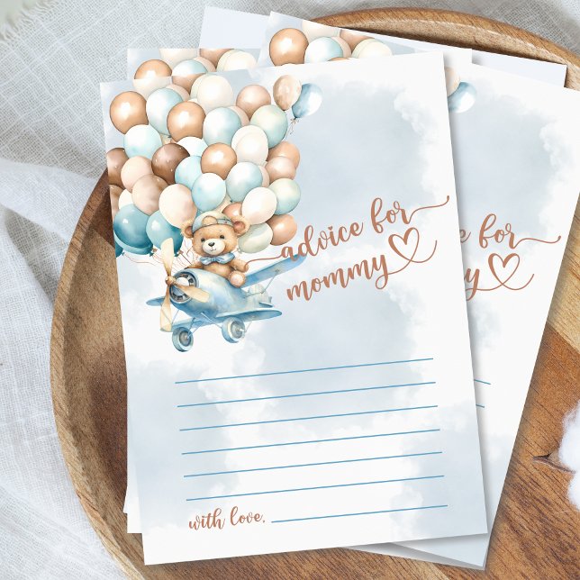 Bear Baby Shower Game Advisor für Mami RSVP Karte (We can bearly wait baby shower game, advice for mommy card, boy baby shower, cute teddy bear)