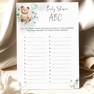 Bear Baby Shower Game - Babydusche ABC