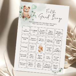 Bear Baby Shower Game - Finden Sie das Gast BINGO