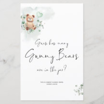 Bear Baby Shower Game - raten Sie, wie viele