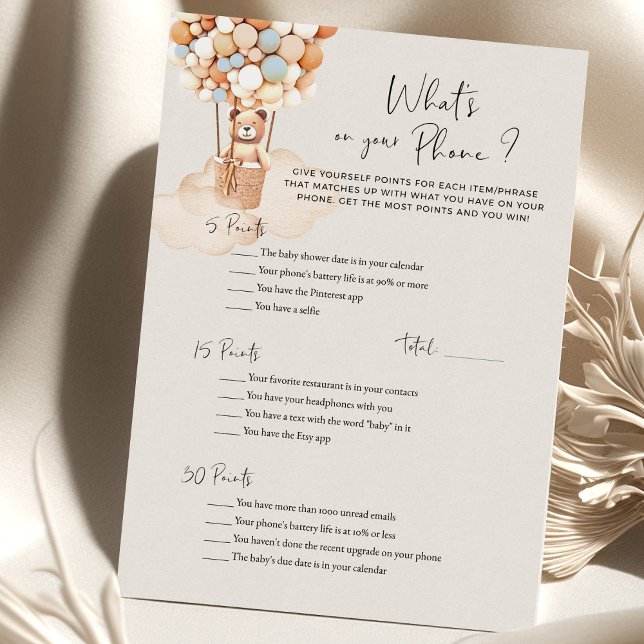 Bear Baby Shower Game Was auf Ihrem Telefon? (Von Creator hochgeladen)