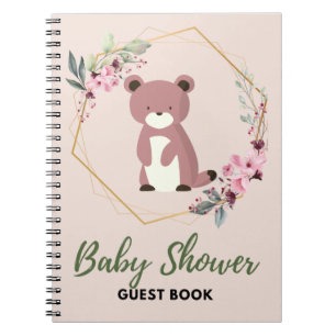 Bear Baby Shower Gästebuch Notizblock