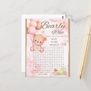 Bear Baby Shower Girl Game Postkarte