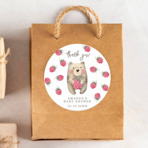 Bear Baby Shower - vielen Dank Runder Aufkleber