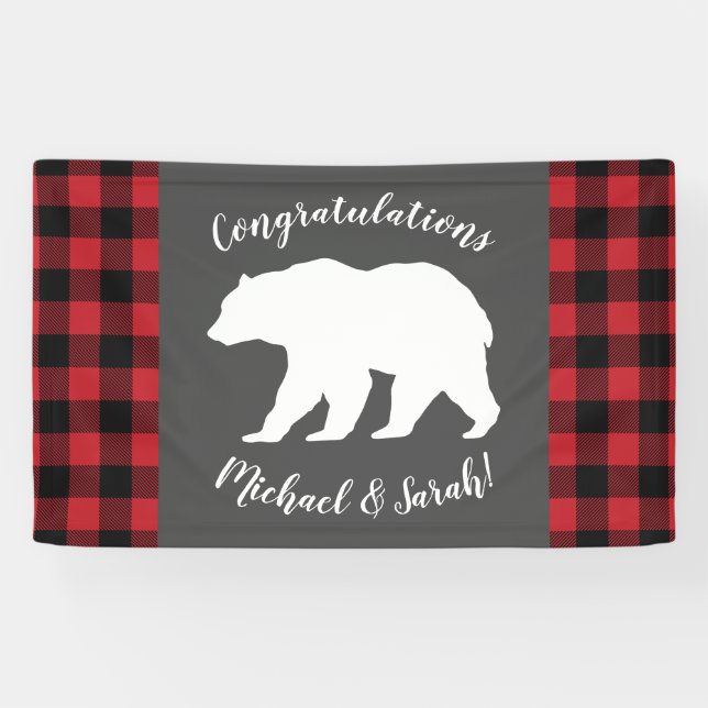 Bear Baby Shower Woodland Lodge Banner (Horizontal)