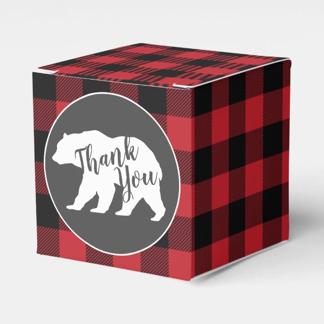 Bear Baby Shower Woodland Lodge Geschenkschachtel (Vorderseite)