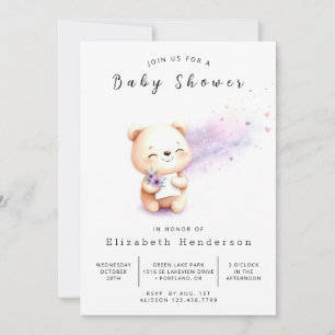 Bear Babydusche mit bezauberndem Geschmack Einladung