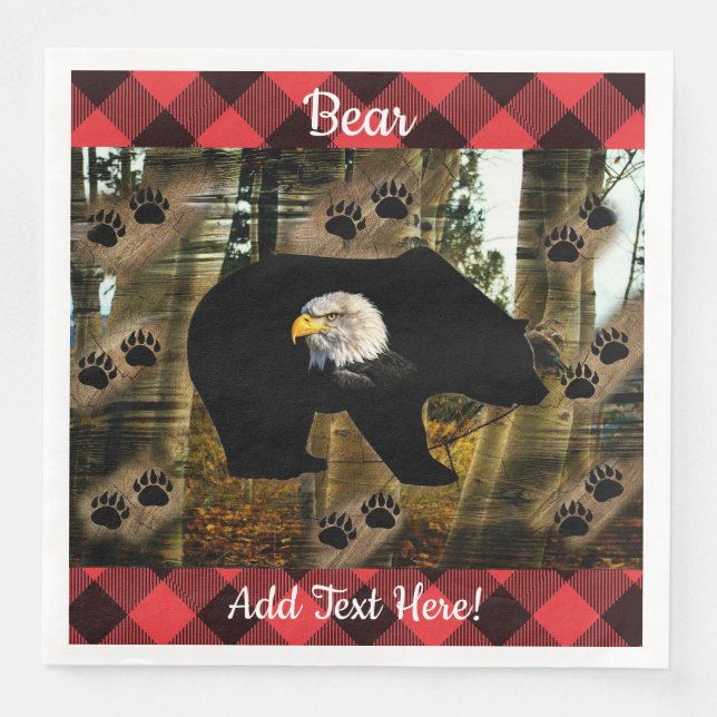 Bear Bald Eagle Serviette (Vorderseite)