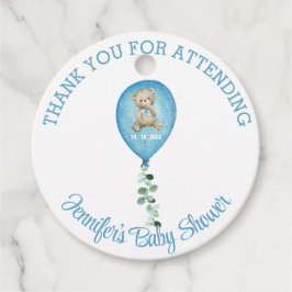 Bear Balloon Personalisiert Danke, Baby Dusche Geschenkanhänger