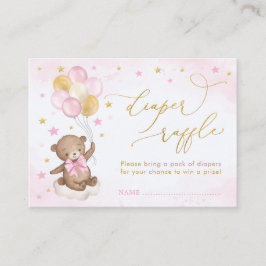 Bear Balloon Pink Gold Stars Bücher für Baby Girl Begleitkarte