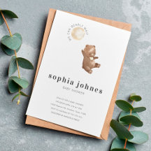 Bear & Balloon Simple Modern Baby Dusche