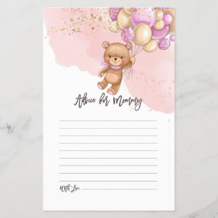 Bear Balloons Baby Shower Addon Card Flyer