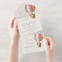 Bear Balloons Baby shower Tous en une invitation