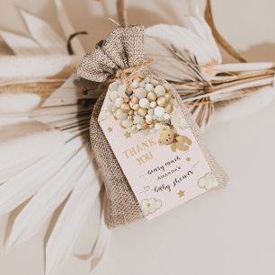 Bear Balloons Babydusche Blush Pink Vielen Dank Geschenkanhänger