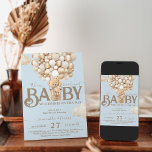 Bear Balloons Bearly Wait Baby Boy Dusche Einladung<br><div class="desc">Ein kleiner Bär ist unterwegs? Natürlich wirst du feiern! Dieses Bärenballon " We Can Bearly Wait" Design hilft Ihnen bei der Planung einer großen geschlechtsneutralen Babydusche!</div>