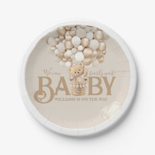 Bear Balloons Bearly Wait Baby Dusche Pappteller