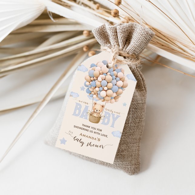 Bear Balloons Bearly Wait Boy Dusche Vielen Dank Geschenkanhänger (Von Creator hochgeladen)