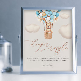 Bear Balloons Diaper Raffelzeichen Fotodruck