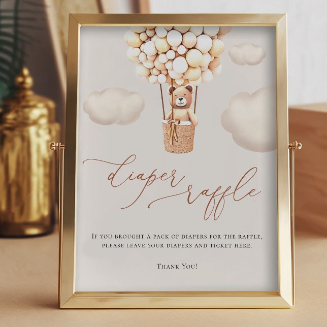 Bear Balloons Diaper Raffelzeichen Fotodruck (Von Creator hochgeladen)