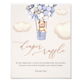 Bear Balloons Diaper Raffelzeichen Fotodruck