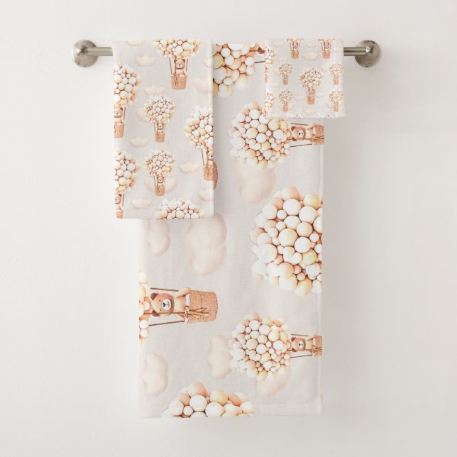 Bear Balloons Packpapier Badhandtuch Set (Insitu)