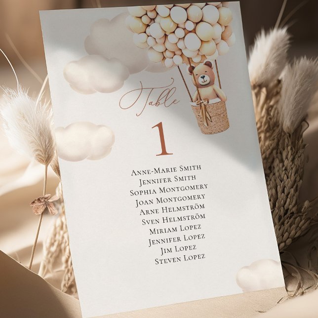 Bear Balloons Tischnummer und Gastnamen (Von Creator hochgeladen)