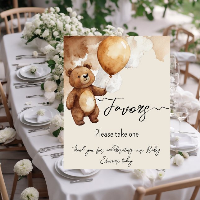 Bear Balloons warten Baby Shower Favoriten Poster (Von Creator hochgeladen)