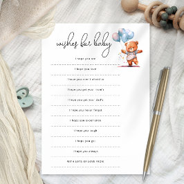 Bear Balloons will Baby Showgame Card Einladung