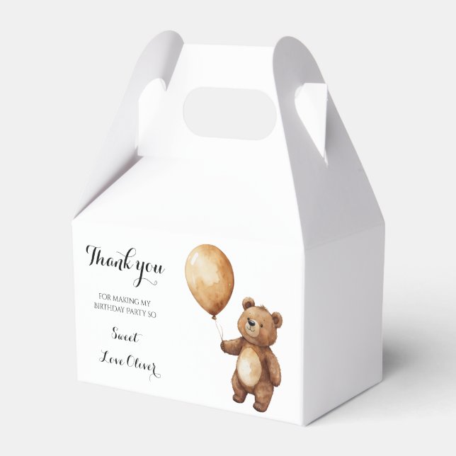 Bear Balloons Wolken warten Baby-Dusche frühzeitig Geschenkschachtel (Vorderseite)