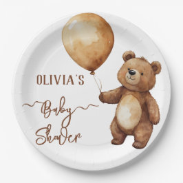Bear Balloons Wolken warten Baby-Dusche frühzeitig Pappteller