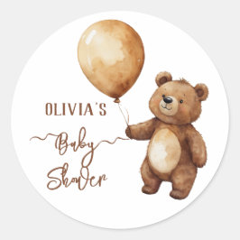 Bear Balloons Wolken warten Baby-Dusche frühzeitig Runder Aufkleber
