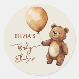Bear Balloons Wolken warten Baby-Dusche frühzeitig Runder Aufkleber