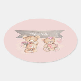 Bear Bear Baby Showplatz Ovaler Aufkleber