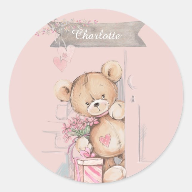 Bear Bear Baby Showplatz Runder Aufkleber (Vorderseite)