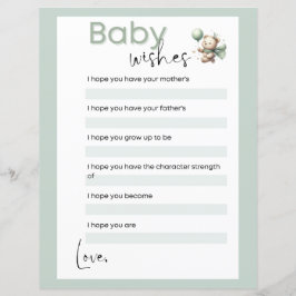 Bear Bear Baby wünscht Baby Dusche Spiel