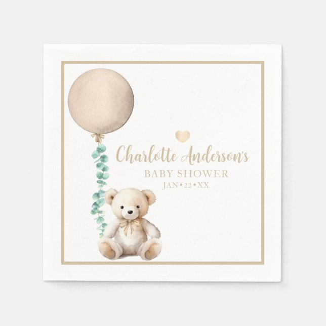 Bear Bear Babydusche Napkins warten Serviette (Vorderseite)