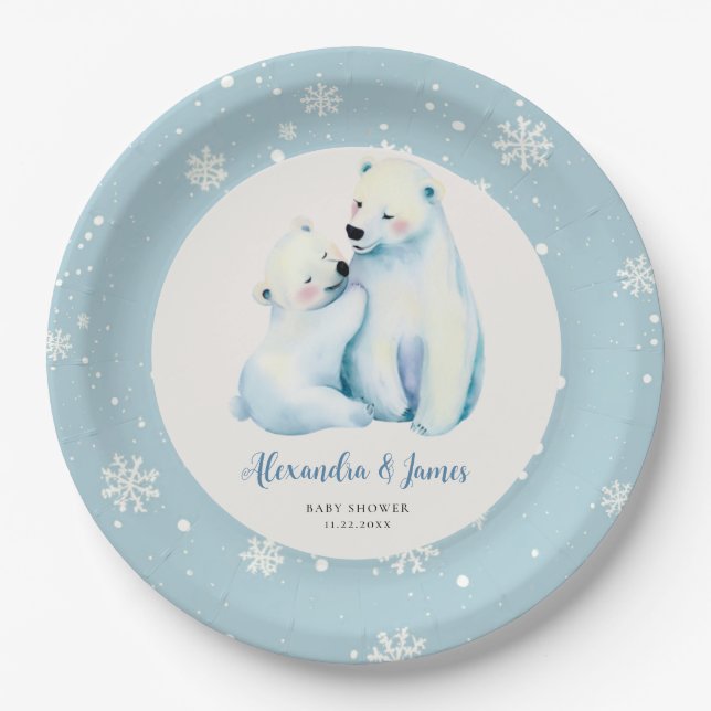 Bear Bear Cub Baby Boy Shoounter Pappteller (Vorderseite)