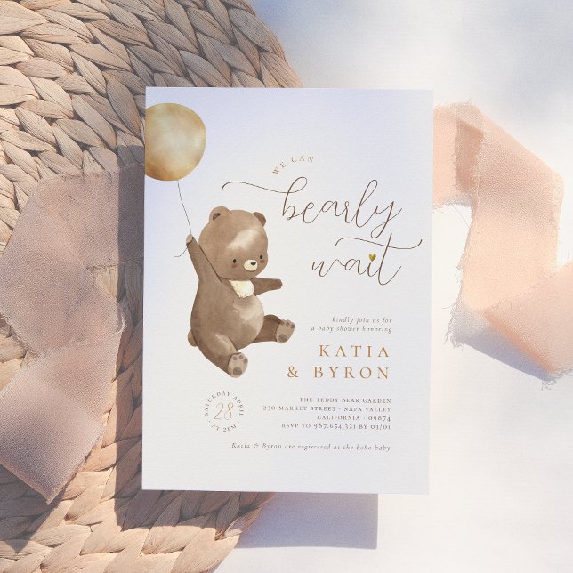 Bear Bear Gender Bear Neutral Baby Shower Einladung (Von Creator hochgeladen)