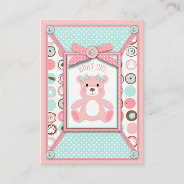 Bear Bear Girl Erinnerung Notecard Begleitkarte (Vorderseite)