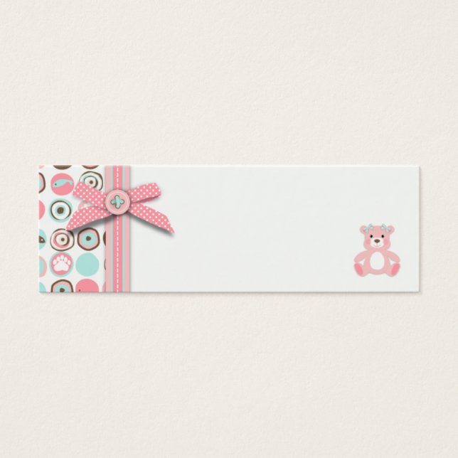 Bear Bear Girl Favor Tag (Vorderseite)