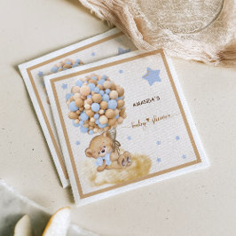 Bear Bearly Wait Blue Balloon Baby Dusche Serviette