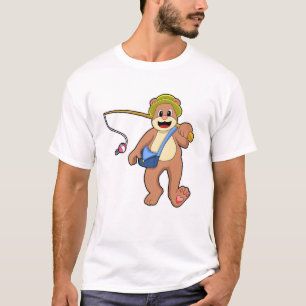 Bear beim Angeln mit Angelrute T-Shirt