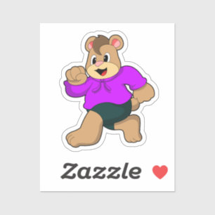 Bear beim Laufen Aufkleber
