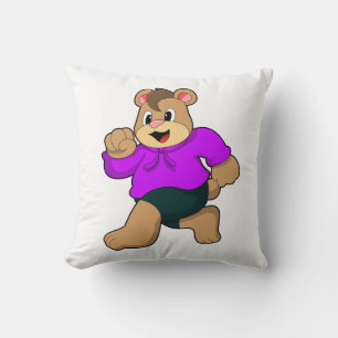Bear beim Laufen Kissen