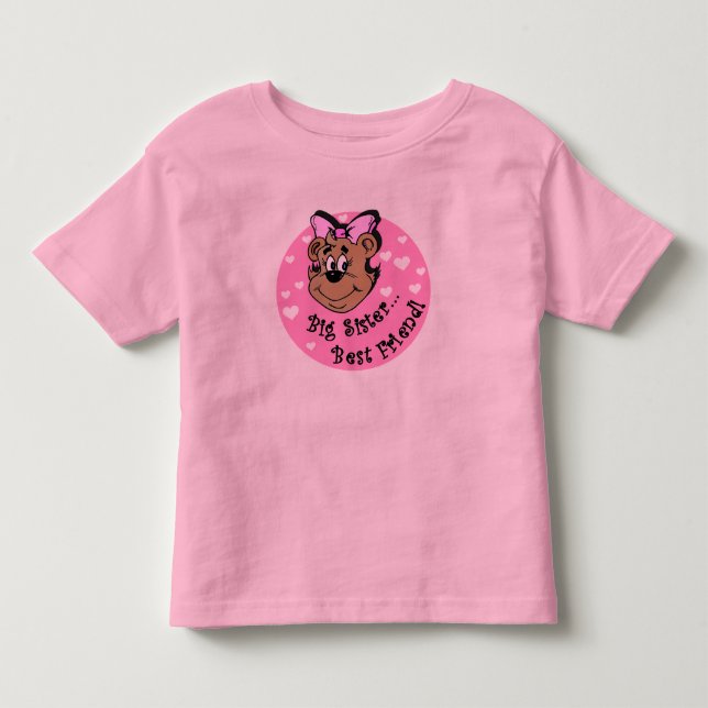 Bear Big Sister Best Friend Kleinkind T-shirt (Vorderseite)
