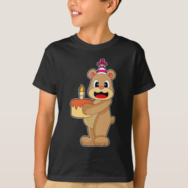 Bear Birthday Candle Cake T-Shirt (Vorderseite)