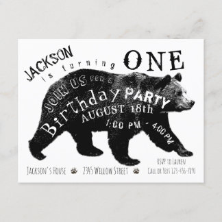 Bear Birthday Party Einladungen