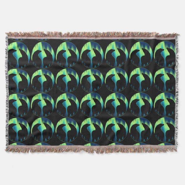 Bear Blanket Northern Lights Bear Throw Blanket Decke (Vorderseite)
