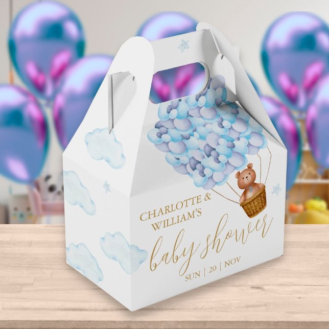 Bear Blue Balloons Baby Showdusche Geschenkschachtel (Von Creator hochgeladen)