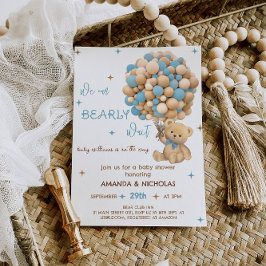 Bear Blue Boy Dusche warten Einladung